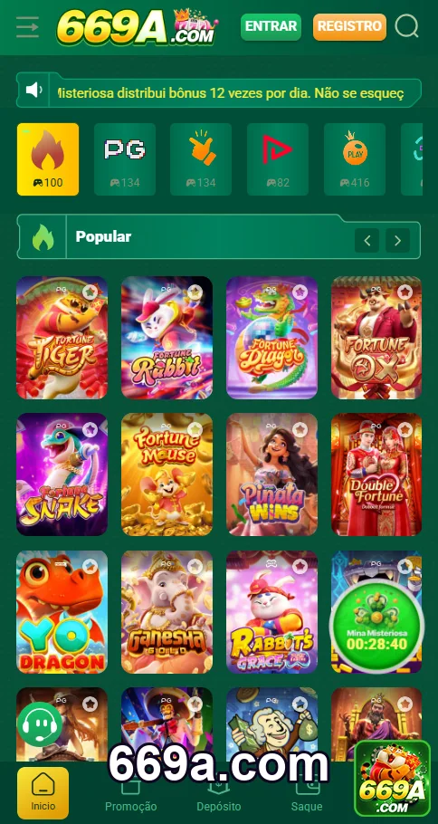 Usuário acessando jogos rápidos no 669a.com